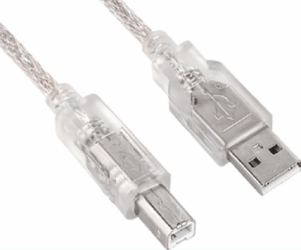 Astrotek USB 2.0 Cable 5m - Type a Male to Type B Male Transparent Colour [at-USB-AB-5M]