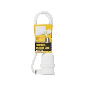 1m White Piggy Back Extension Lead (10A)