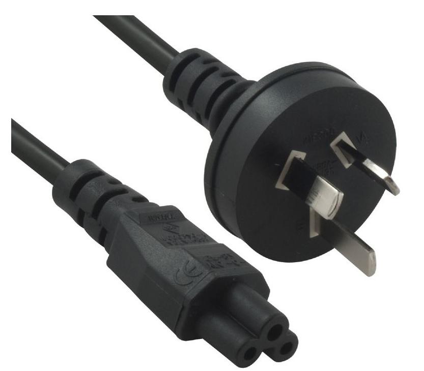 8ware 3m AU Power Lead – 3‑Pin AU to IEC C5 (Cloverleaf/Mickey) – Black – 240V 7.5A (3‑Core)