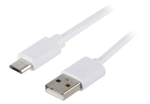 USB 2.0 to Micro USB Charger/Data Cable (White) – 1 metre
