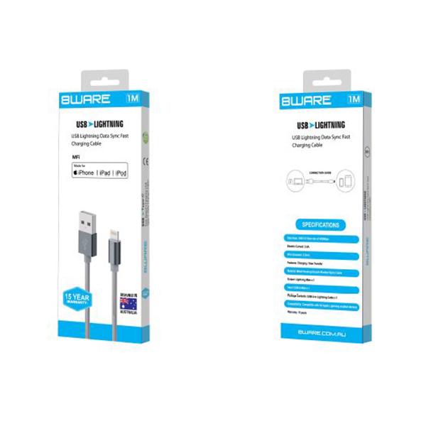 8Ware 1m MFi-Certified USB-A to Lightning Cable